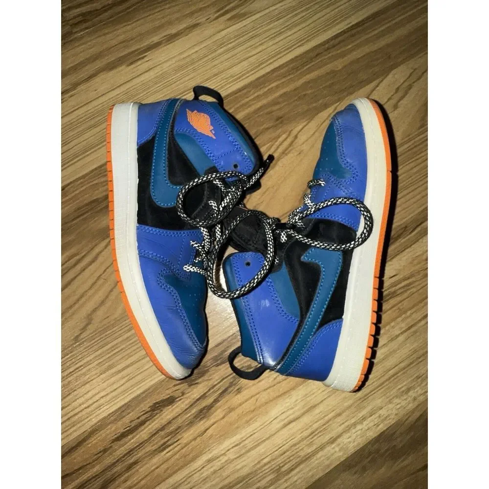 Air Jordan 1 Mid Boys Sz 1.5Y 1.5 Youth GS Racer Blue‎ 554725-440 Shoes Sneakers